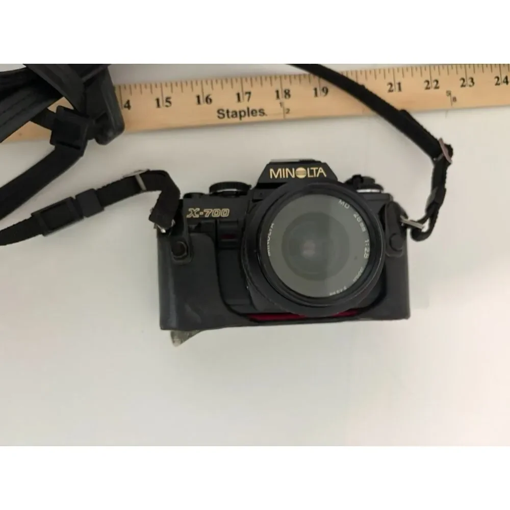 Minolta X-700 with accessories and carry case.